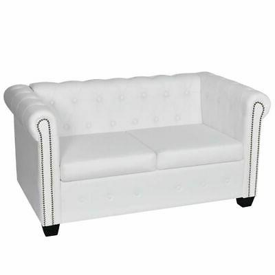divano chesterfield classico ecopelle bianco 2 posti