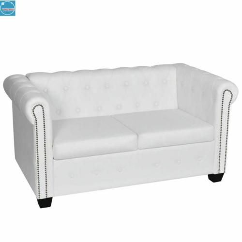 divano chesterfield classico ecopelle bianco 2 posti