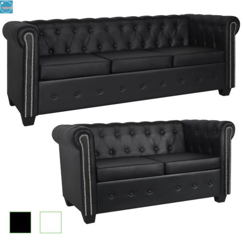 divano chesterfield classico in ecopelle nero 3