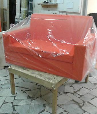 divano due2 posti divanetto arancione tessuto ecopelle