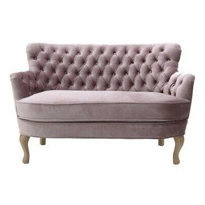 divano francese provenzale in velluto glam rosa