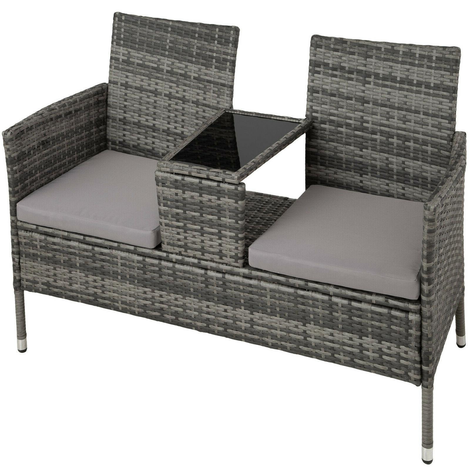 divano giardino set divanetto tavolino polyrattan cuscini