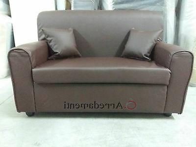 divano imbottito 2 posti ecopelle pelle con