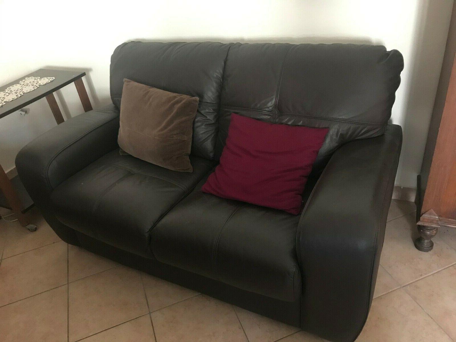divano in pelle nera due posti usato