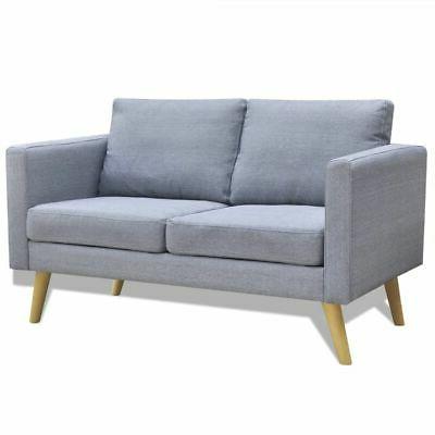 divano in tessuto a 2 posti grigio