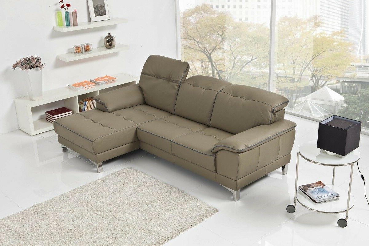 divano iris con penisola in pelle