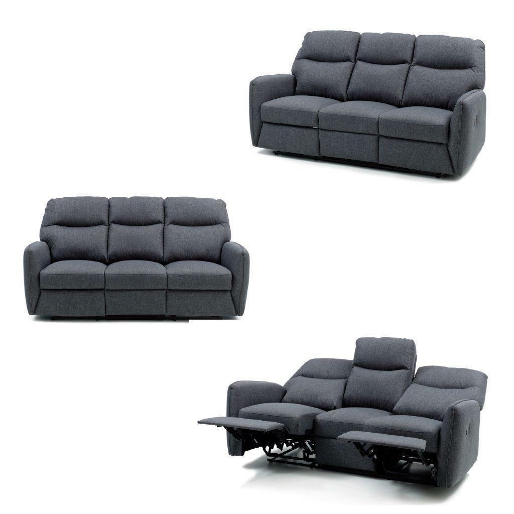 divano 3 posti relax recliner in tessuto