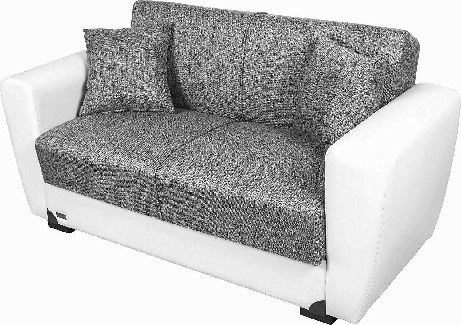 divano letto 2 posti bianco e grigio