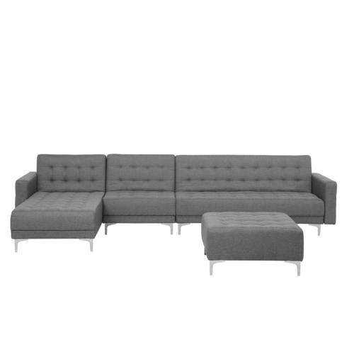 divano letto angolare xxl con ottomano tessuto