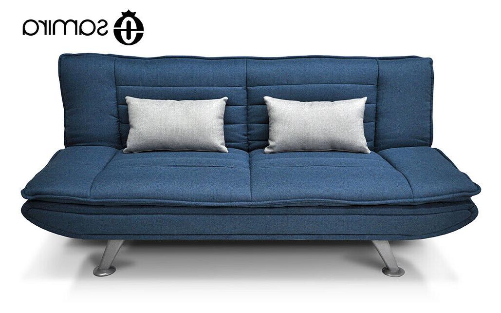 divano letto clic clac in tessuto blue