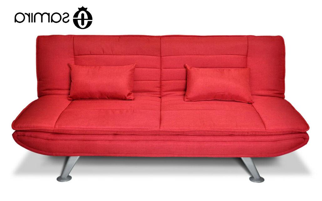 divano letto clic clac in tessuto rosso