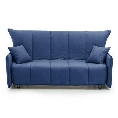 divano letto con braccioli blu 3 posti