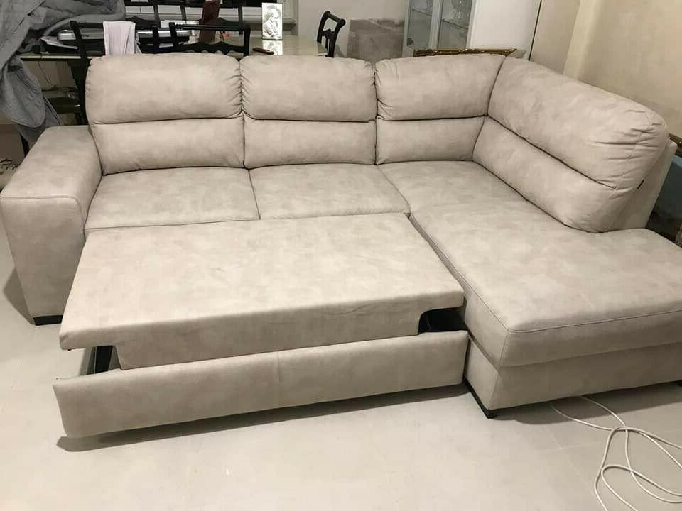 divano letto con penisola a sinistra tessuto