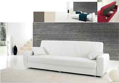 divano letto imbottito 3 posti letto ecopelle