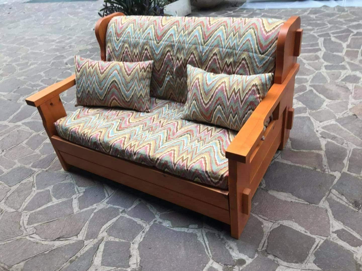 divano letto in legno prontoletto a slitta