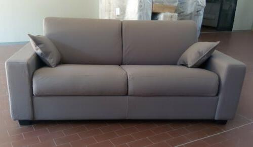 divano letto tessuto effetto nabuk tortora