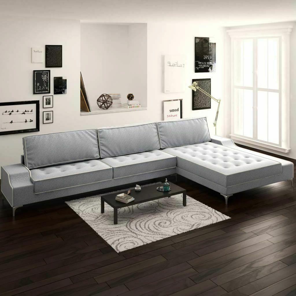 divano moderno ad angolo rivestito in tessuto