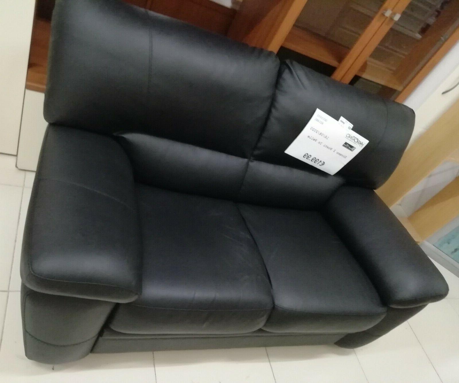 divano pelle nero due posti usato in
