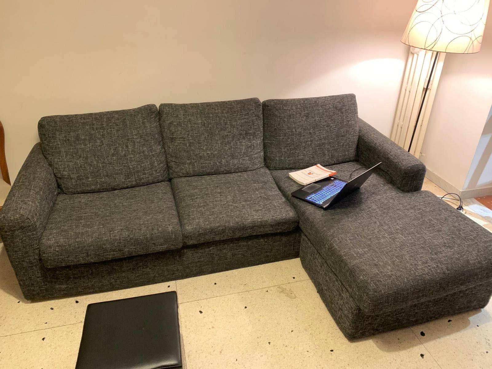 divano poltronesofa tessuto grigio 88x240x93 pensiola angola