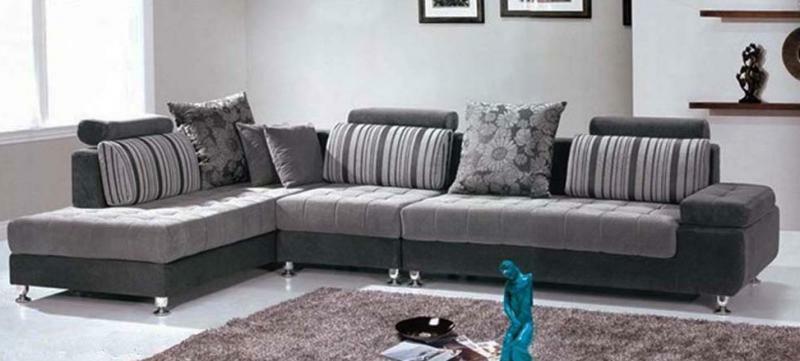 divano soggiorno 332x190 cm angolare grigio penisola