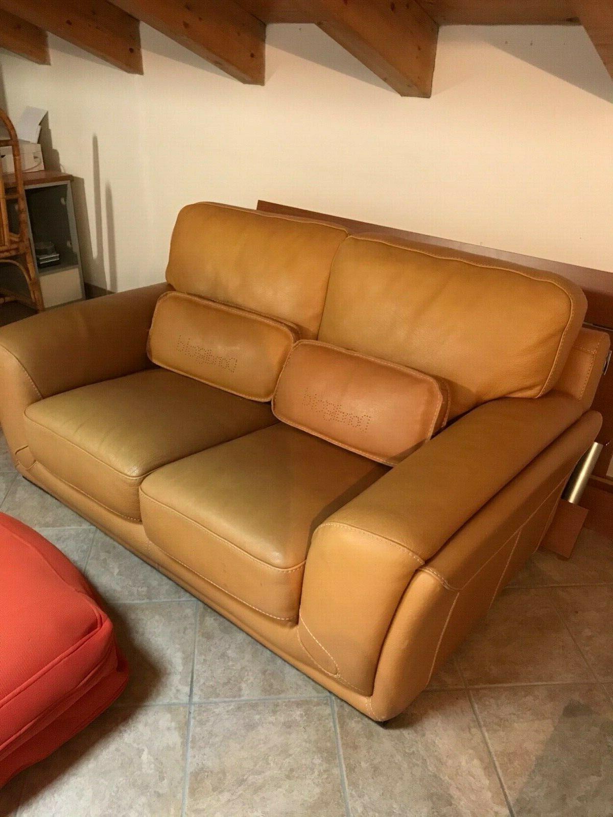 divano vintage a 3 posti in pelle