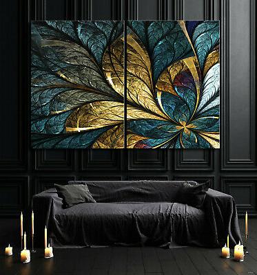 foglia oro astratto immagine tela oltre divano
