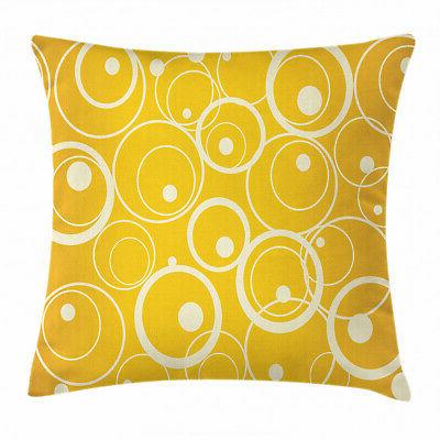 giallo vintage coperture cuscino del divano cerchi