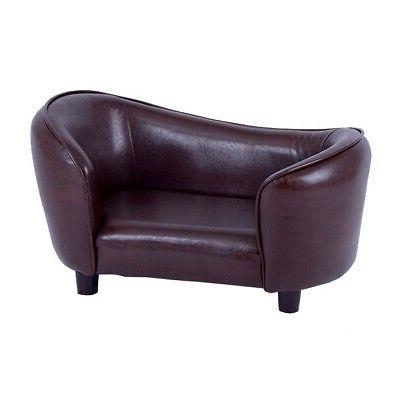 luxury brown pu leather pet