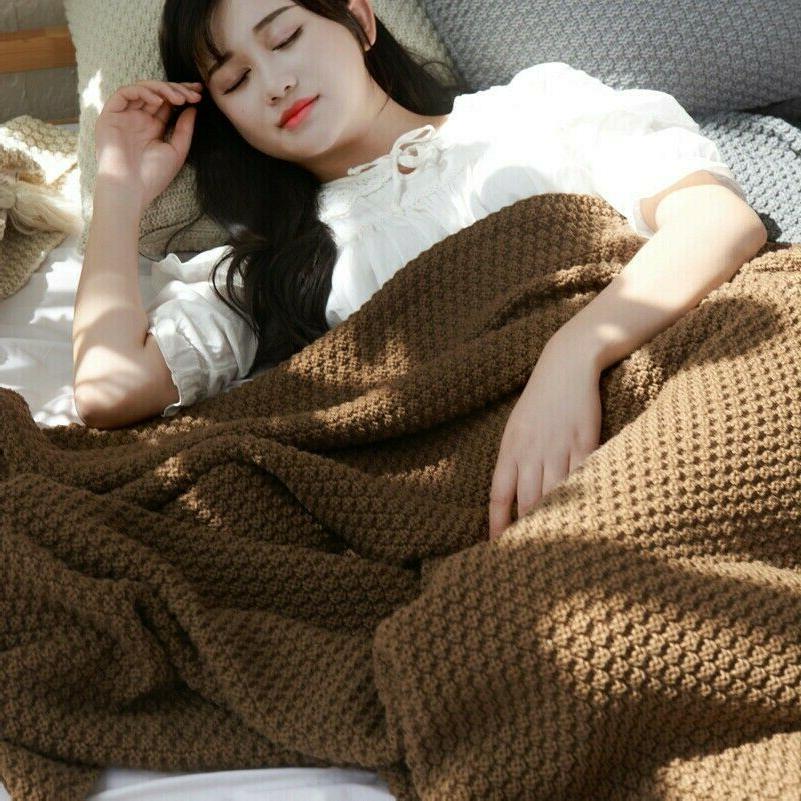 maglia coperta nappa frangia divano letto copriletto