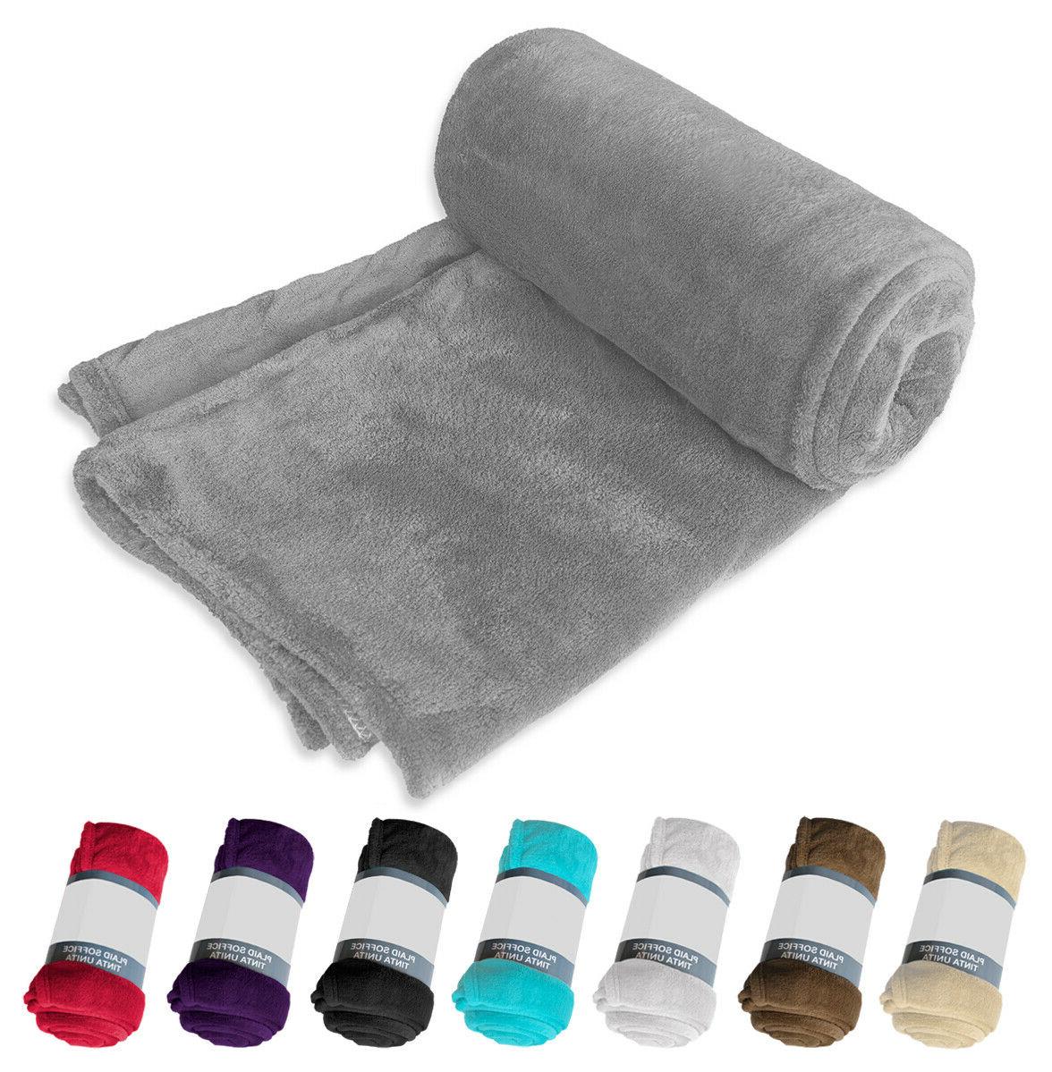 plaid coperta tinta unita morbido soffice pile