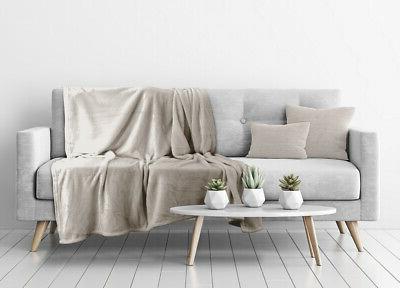 plaid divano morbida coperta pile in tinta