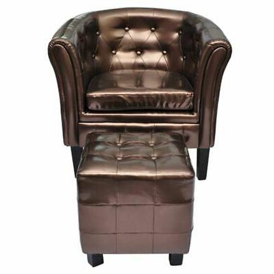 poltrona chesterfield ecopelle imbottita trapuntata poggiapi