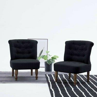 poltrona in stile francese nero in tessuto