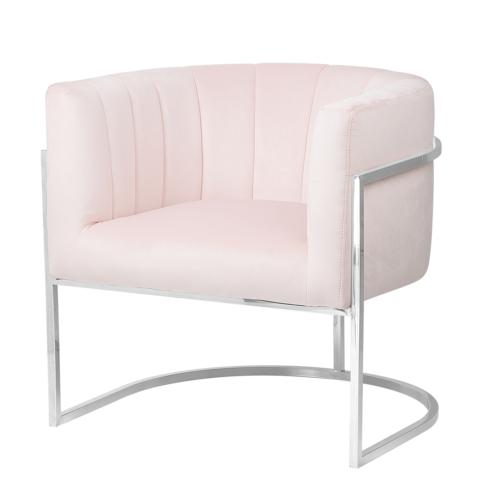 poltrona in velluto rosa larvik