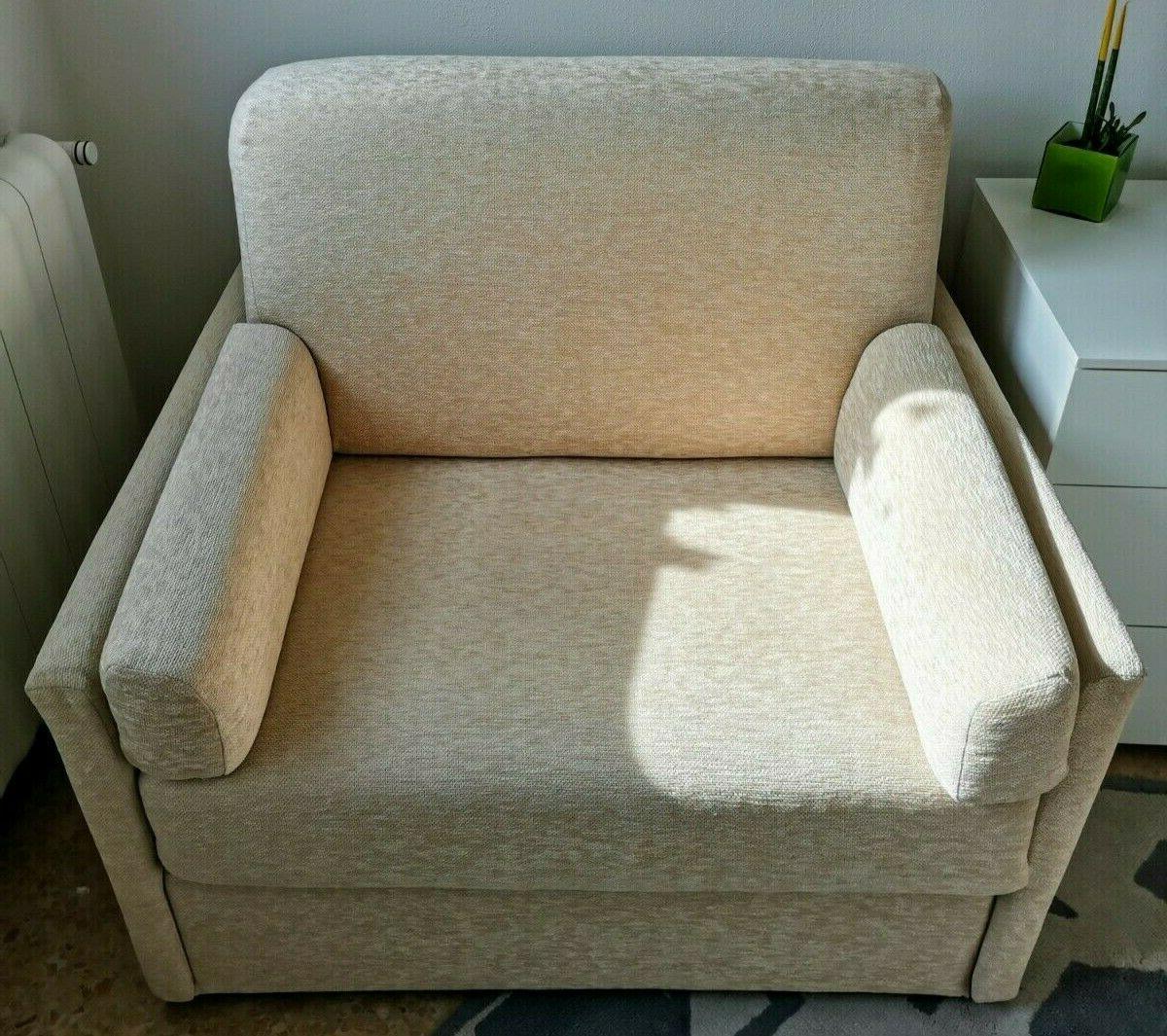 poltrona letto singolo colore beige cm 107