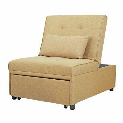 poltrona pouf letto singolo in tessuto e