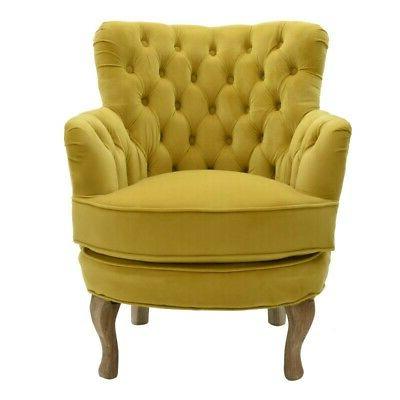 poltrona provenzale chic francese velluto gialla vintage