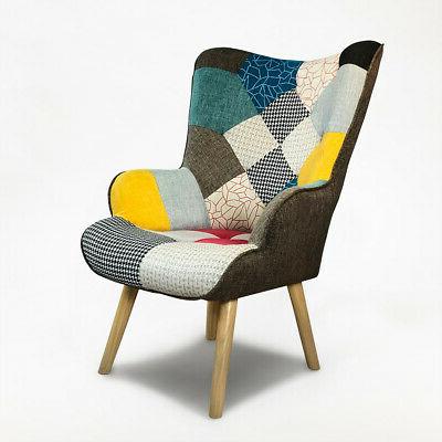 poltrona sedia design moderno con braccioli patchwork