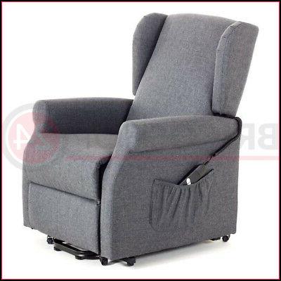 poltrona tessuto blu alzapersona elettrica relax letto