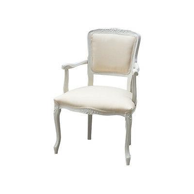 poltroncina paris legno colore bianco stoffa beige