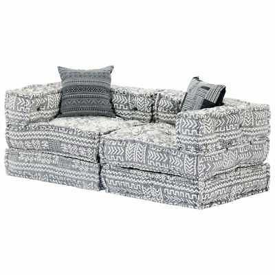 pouf modulare a 2 posti grigio chiaro