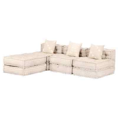 pouf modulare a 3 posti beige in