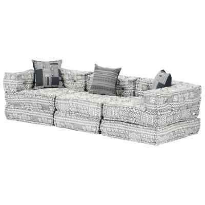 pouf modulare a 3 posti grigio chiaro