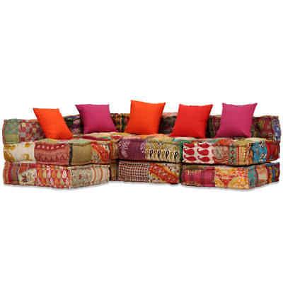 pouf modulare a 4 posti tessuto patchwork