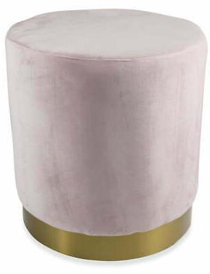 pouf poggiapiedi 47x50 cm in velluto rosa