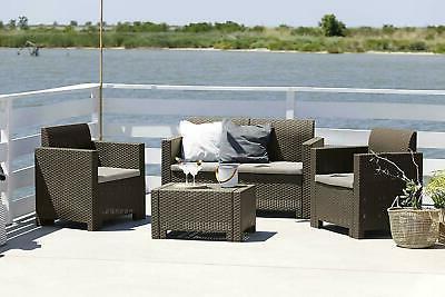 rattan salotto giardino esterno poly rattan divano