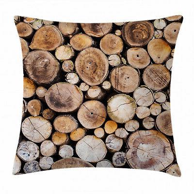 rustico coperture cuscino del divano wooden logs
