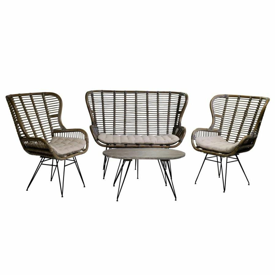 salotto colorado giardino esterno rattan naturale base