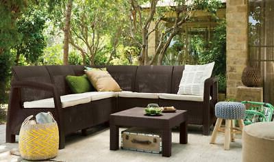 salotto da giardino divano ad angolo tavolino