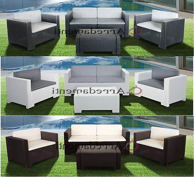 salotto da giardino poli rattan esterno divano